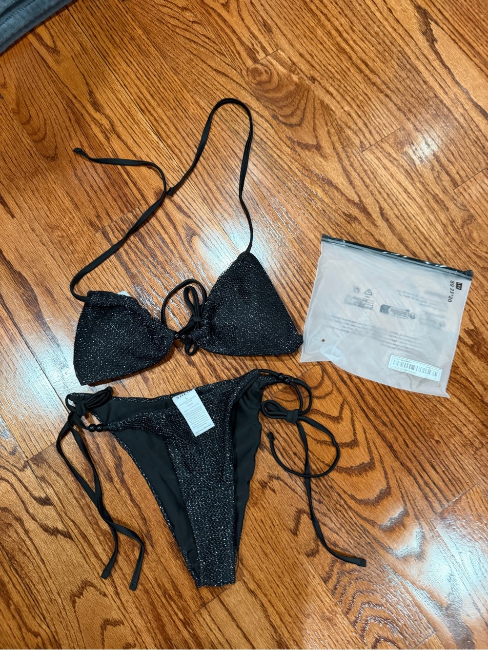 SHEIN Black Sparkle bikini